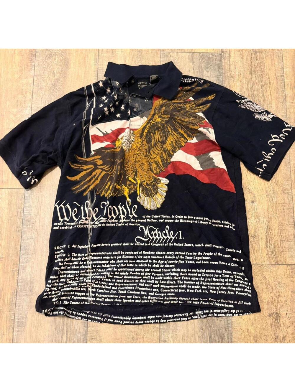 suuuper cool all over print XL men’s tee shirt america USA AOP eagle